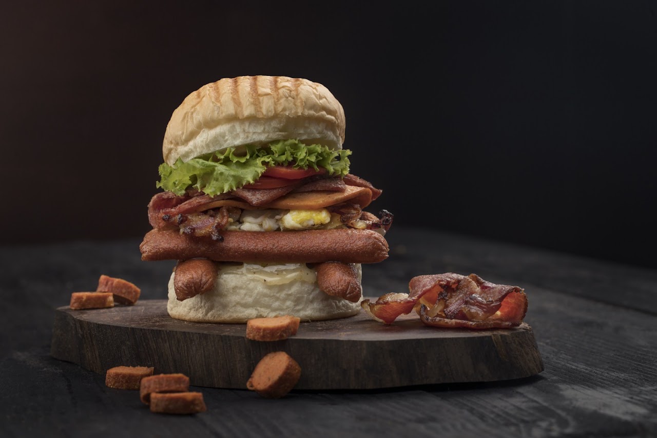 Burgers at Cafe Here & Now