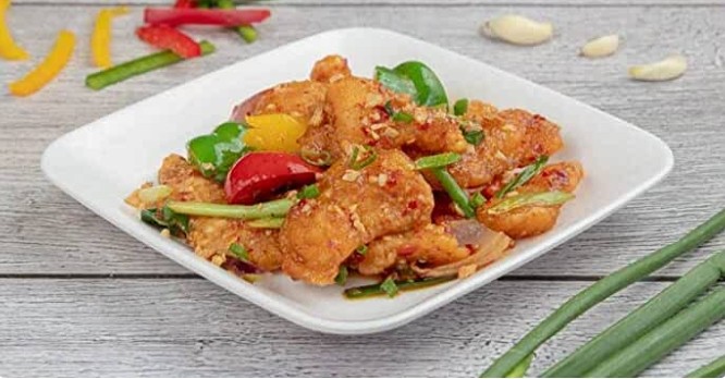 Honey Chilli Potato at Desi Chinese kitchen Murgeshpalya